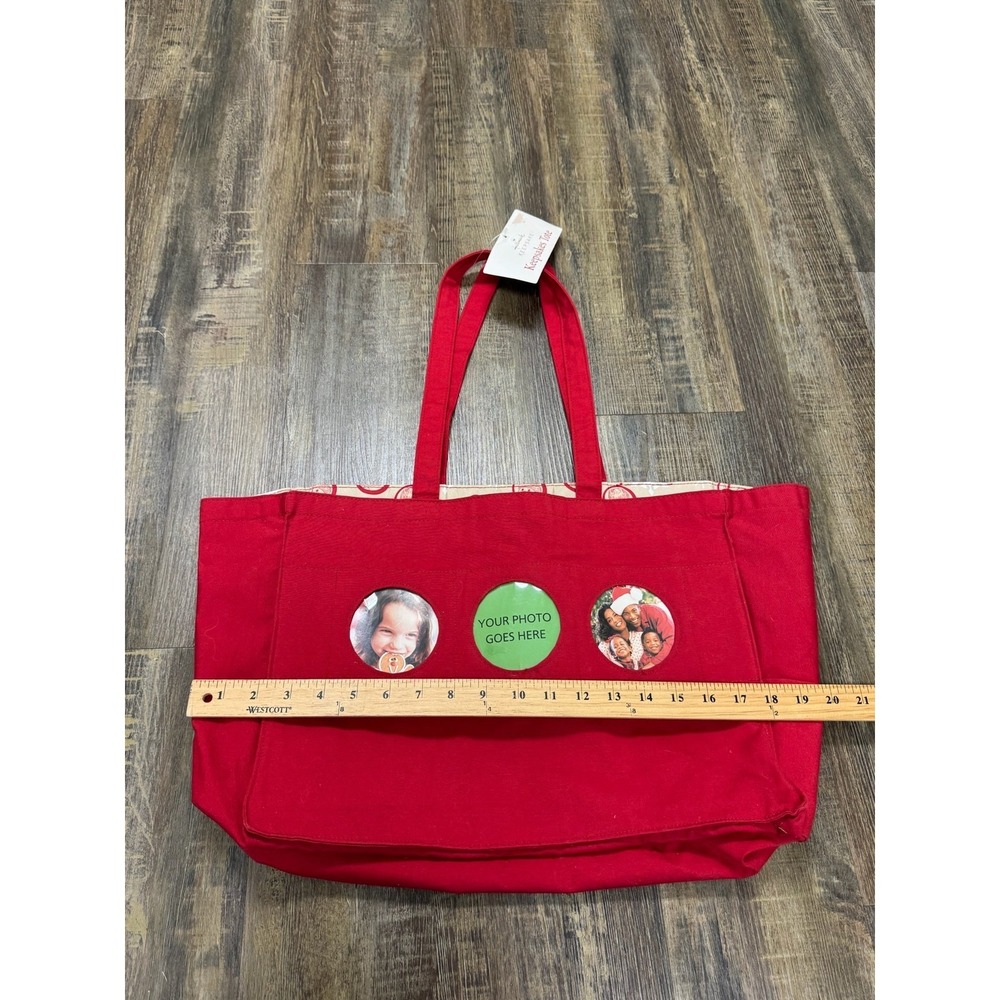 Hallmark Keepsakes Tote Bag Red Large Unisex L 100 Cotton Photo Pocket